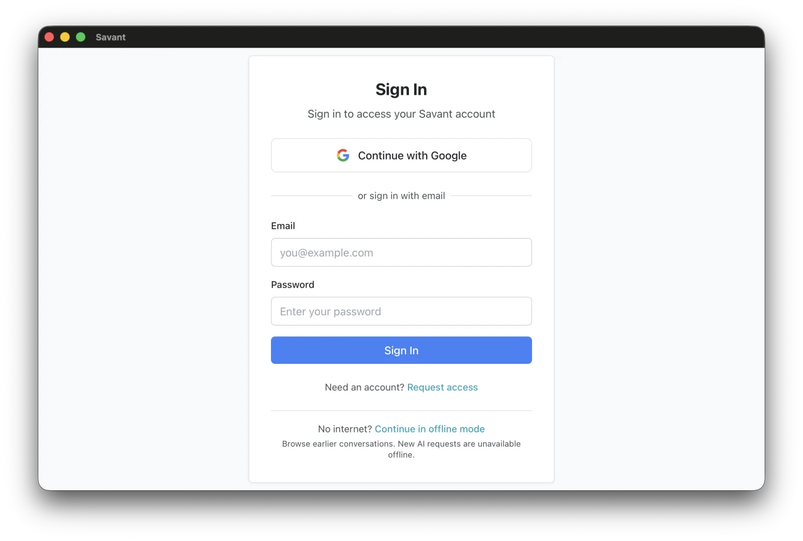 sign-in screen