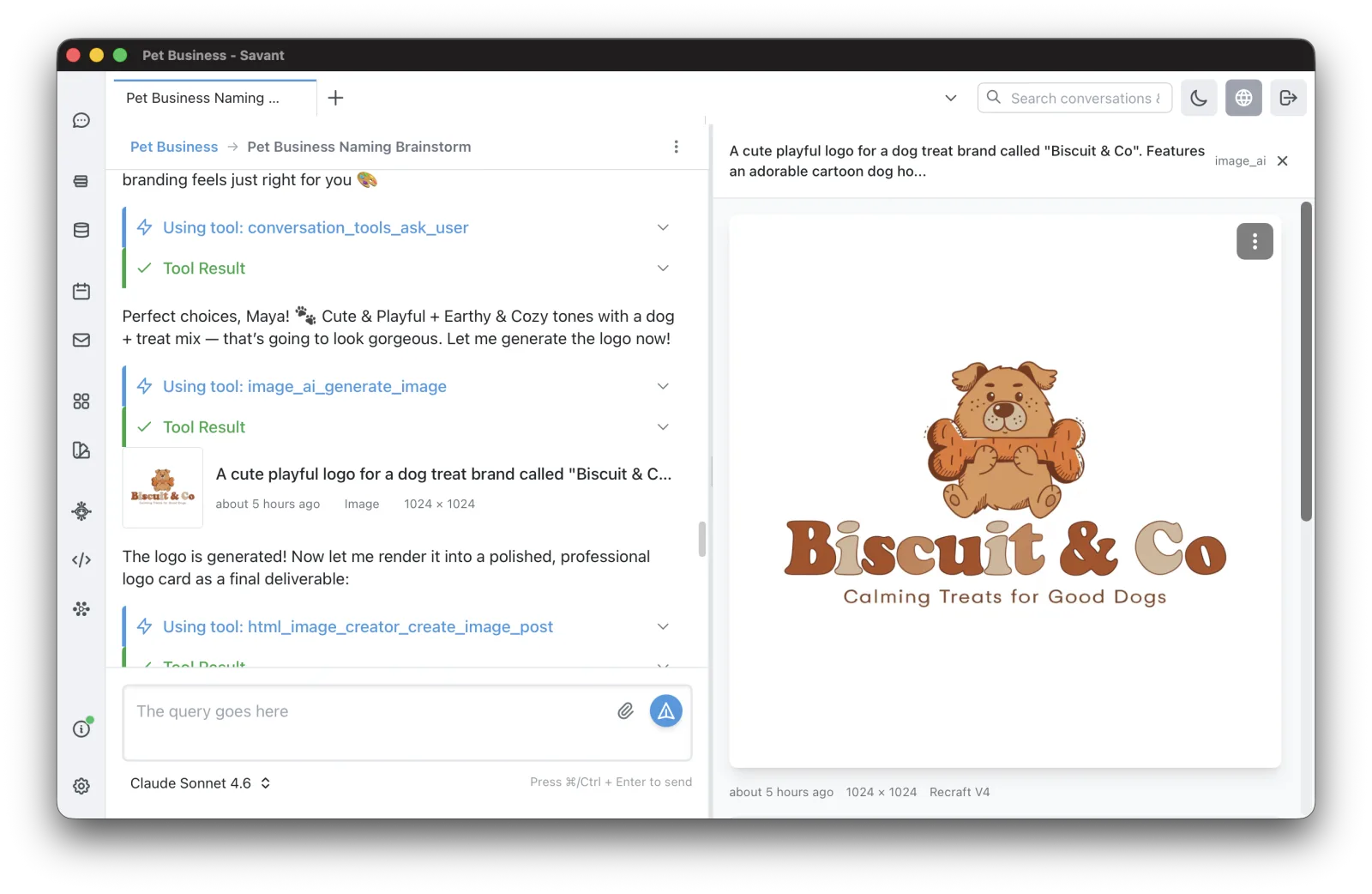 a chat reply with an inline generated image