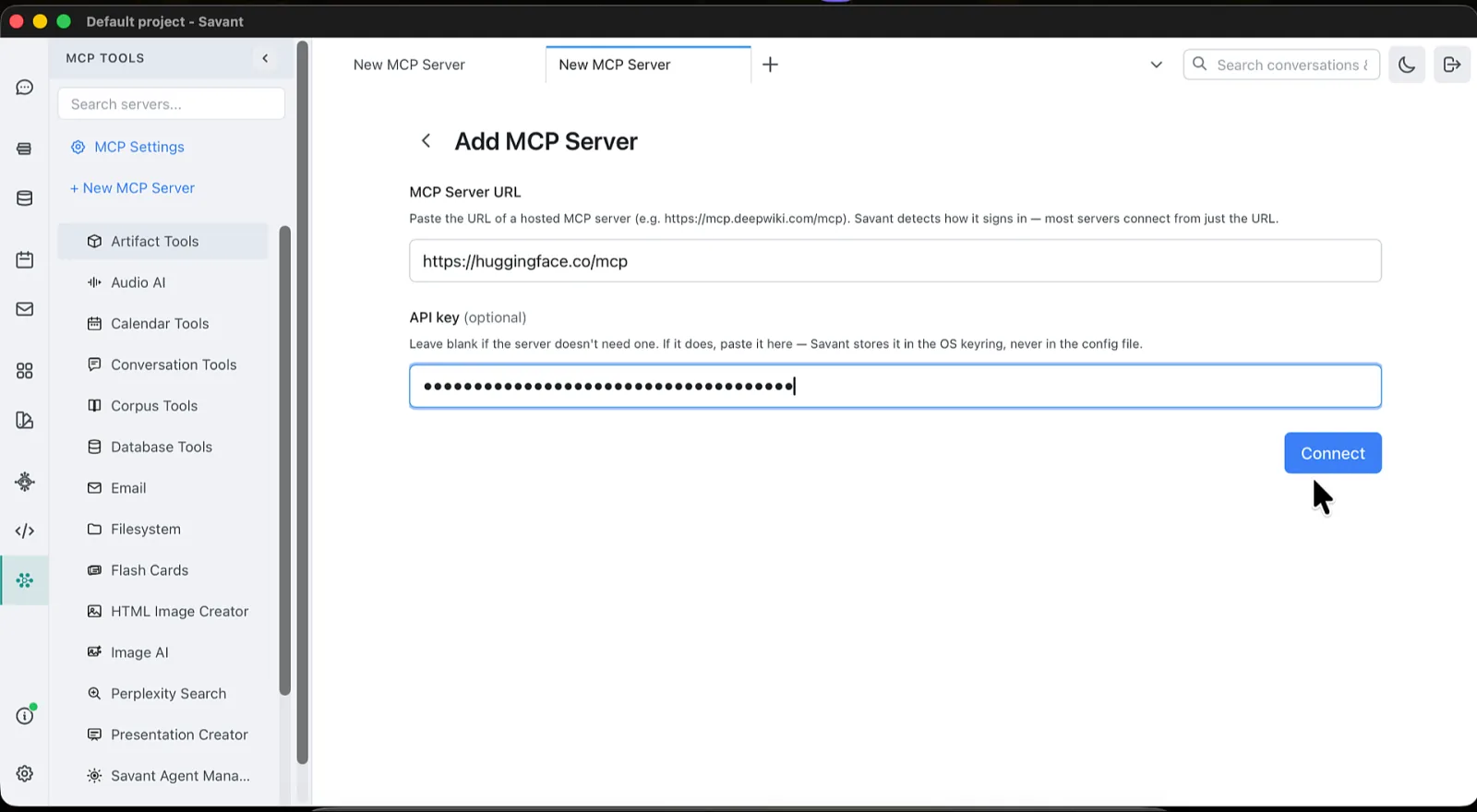 connect a hosted server by URL